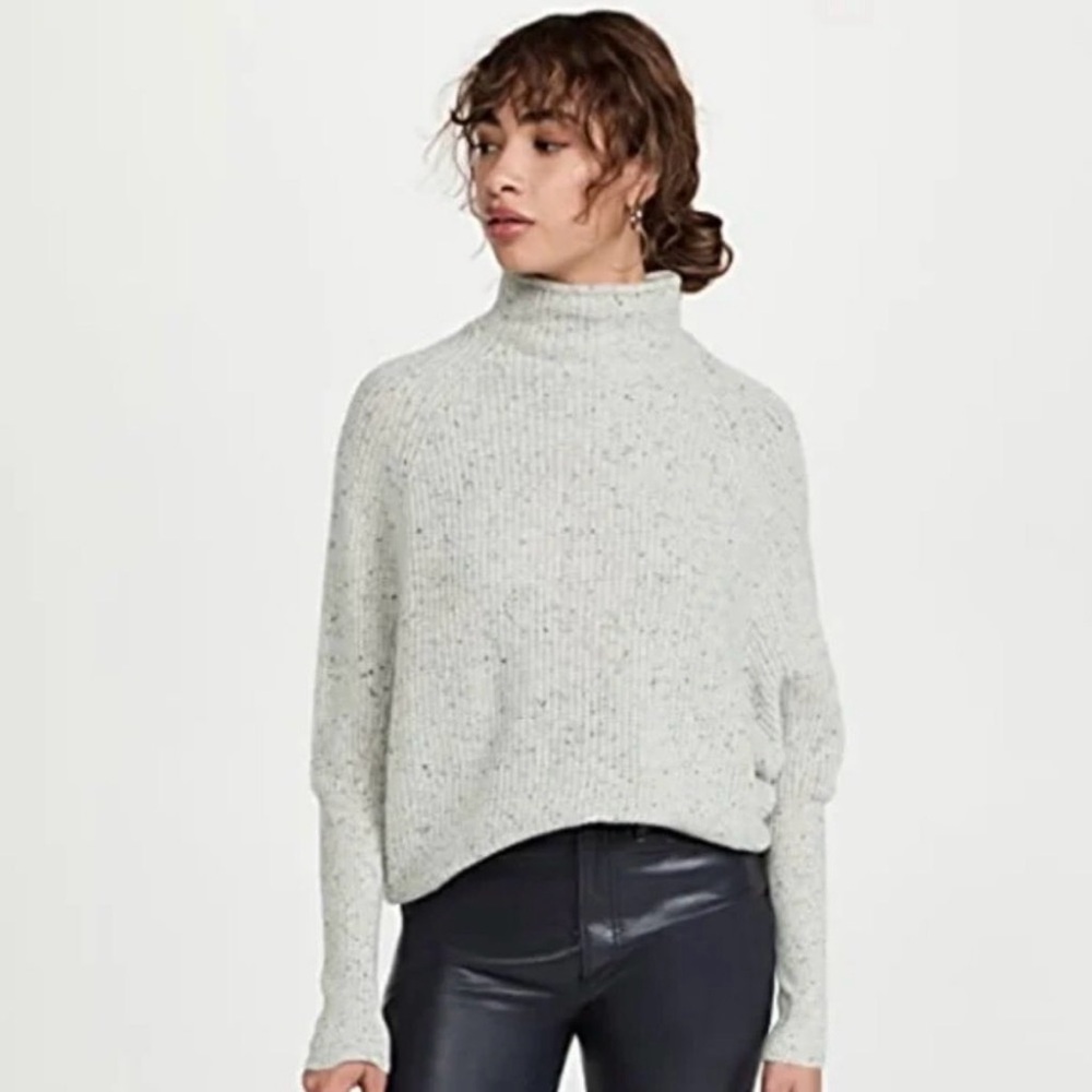 Club Monaco Light Gray Mock Neck 100% Cashmere Sweater Size XS